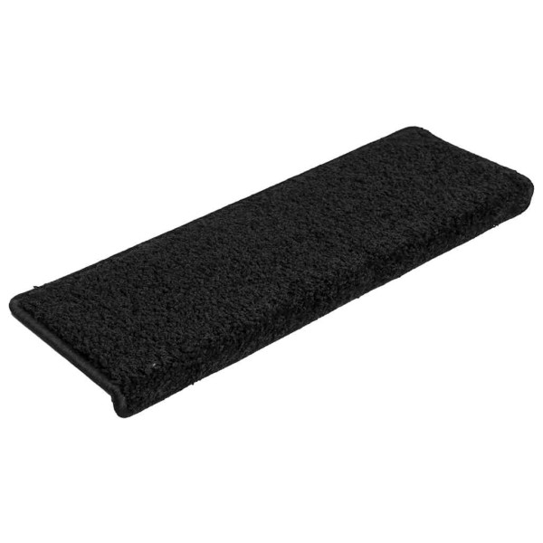 Alfombrilla escalera 30 uds 65x21x4 cm negro M 2