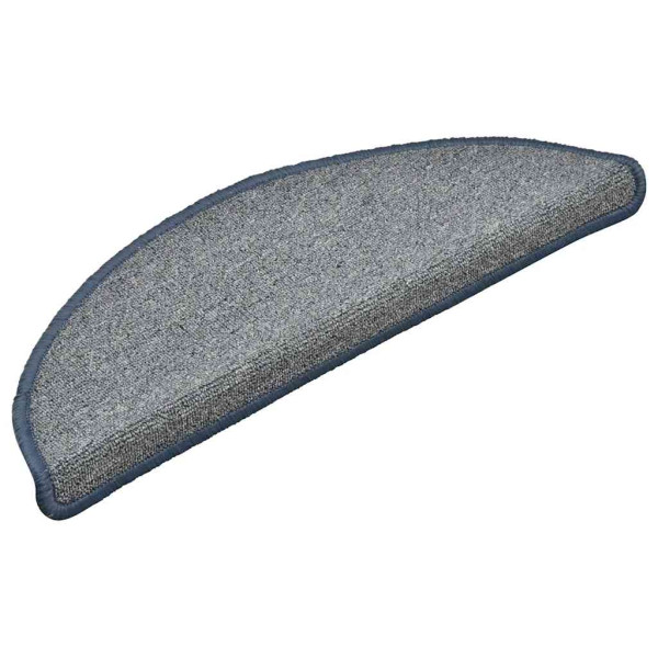 Tapetes de escada 30 pcs 56x17x3 cm cinzento-claro e azul M 2