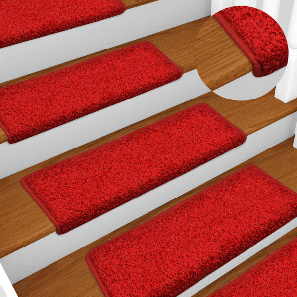Alfombrilla escalera 30 uds 65x21x4 cm rojo M 5