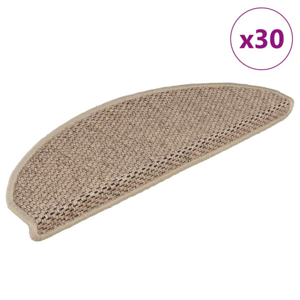 Alfombra autoadhesiva escalera sisal 30 uds 65x21x4 cm arena D