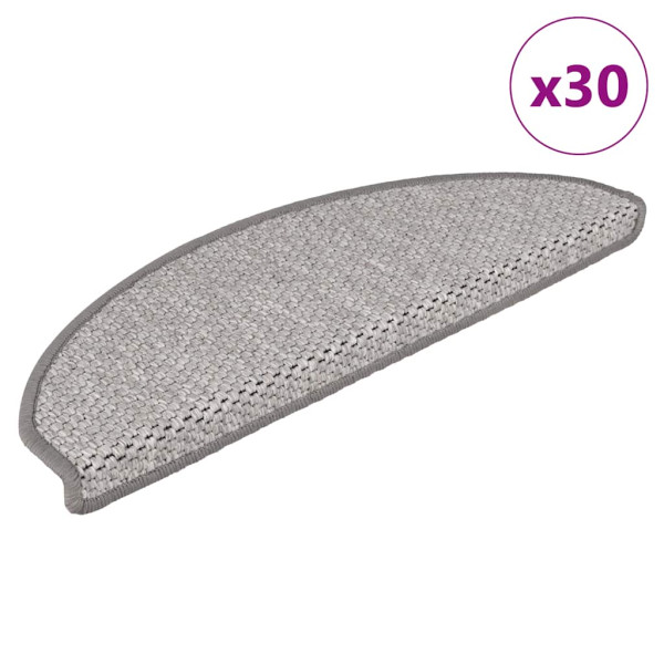 Alfombra autoadhesiva escalera sisal 30 uds 65x21x4 cm Platina D