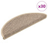 Tapetes escada adesivos aspeto sisal 30 pcs 56x17x3 bege-escuro 1