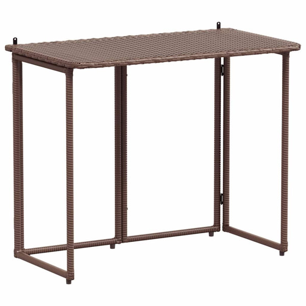 Mesa de jardín plegable marrón 90x51x75 cm ratán sintético M 2