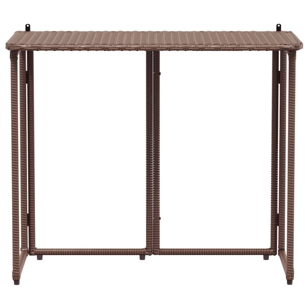 Mesa de jardín plegable marrón 90x51x75 cm ratán sintético M 4