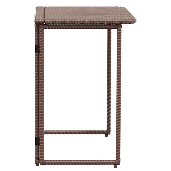 Mesa de jardín plegable marrón 90x51x75 cm ratán sintético M 5
