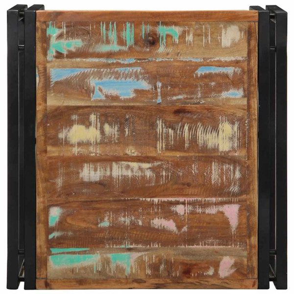 Mesa de centro multicolor 50x50x35 cm madera maciza reciclada M 4
