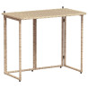 Mesa de jardín plegable ratán sintético beige 90x51x75 cm 2