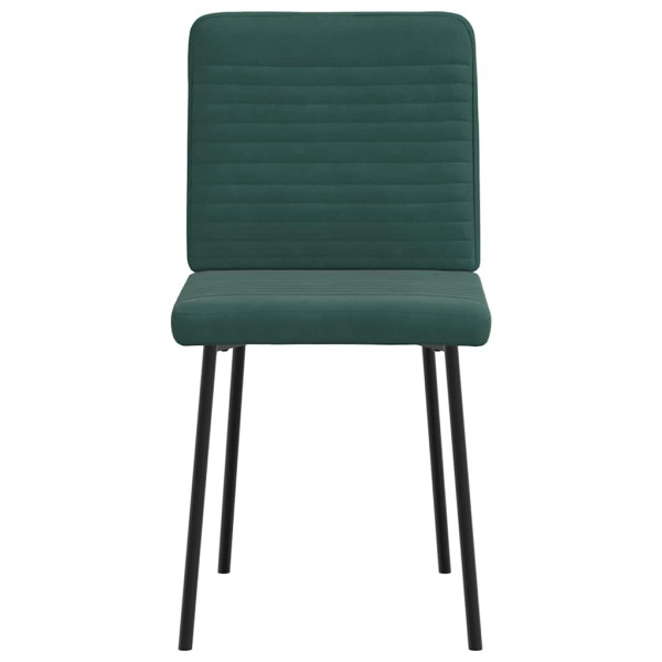 Cadeiras de jantar 2 pcs veludo verde-escuro M 4