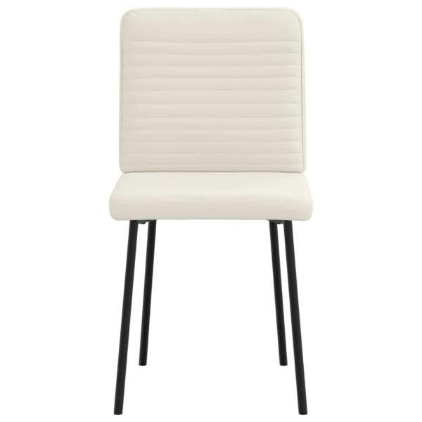 Sillas de comedor 2 unidades terciopelo crema M 4