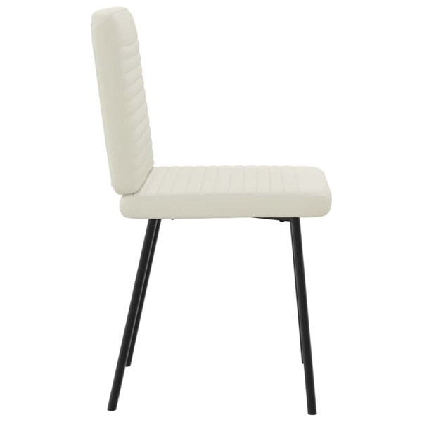 Cadeiras de jantar 2 pcs veludo cor creme M 5