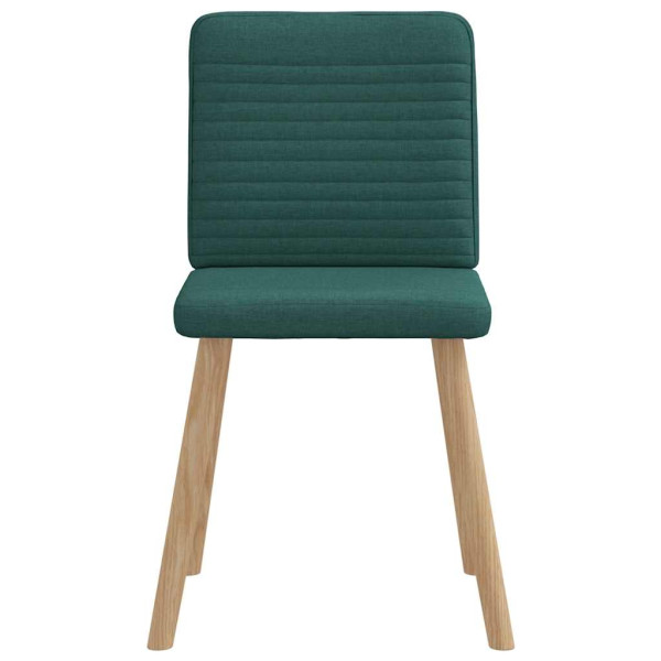 Sillas de comedor 2 unidades tela verde oscuro M 4