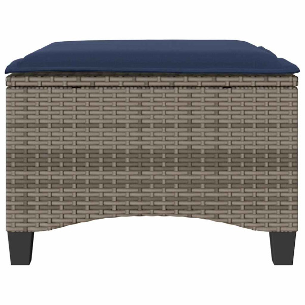 Bancos jardim com almofadas 2 unid 55x55x36 cm vime PE cinzento M 4