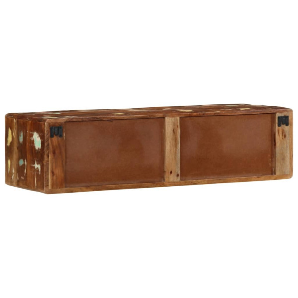 Mueble de TV de pared madera maciza reciclada 100x32x25 cm M 4