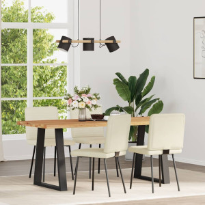 Sillas de comedor 4 unidades terciopelo crema H