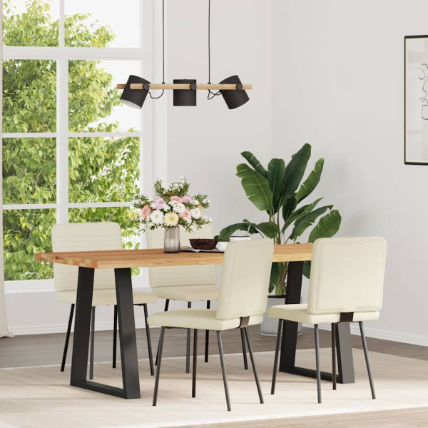 Sillas de comedor 4 unidades terciopelo crema M 2