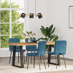 Sillas de comedor 4 unidades terciopelo azul H