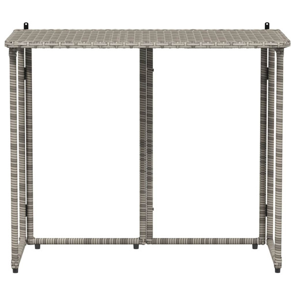 Mesa de jardín plegable gris 90x51x75 cm ratán sintético M 4