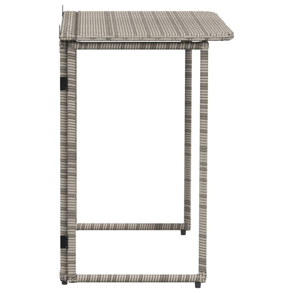 Mesa de jardim dobrável 90x51x75 cm vime PE cinzento M 5