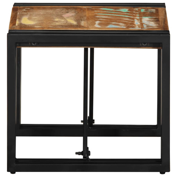 Mesa de centro multicor 40x40x35 cm madeira maciça recuperada M 3
