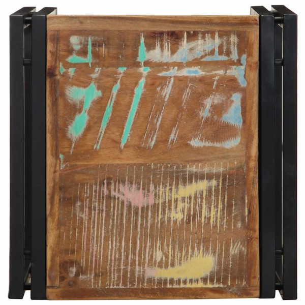 Mesa de centro multicor 40x40x35 cm madeira maciça recuperada M 4