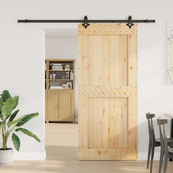 Puerta corredera con herrajes madera maciza de pino 100x210 cm M 3