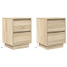 Mesas cabeceira c/ luzes LED 2 pcs 38x34x50cm carvalho sonoma 3