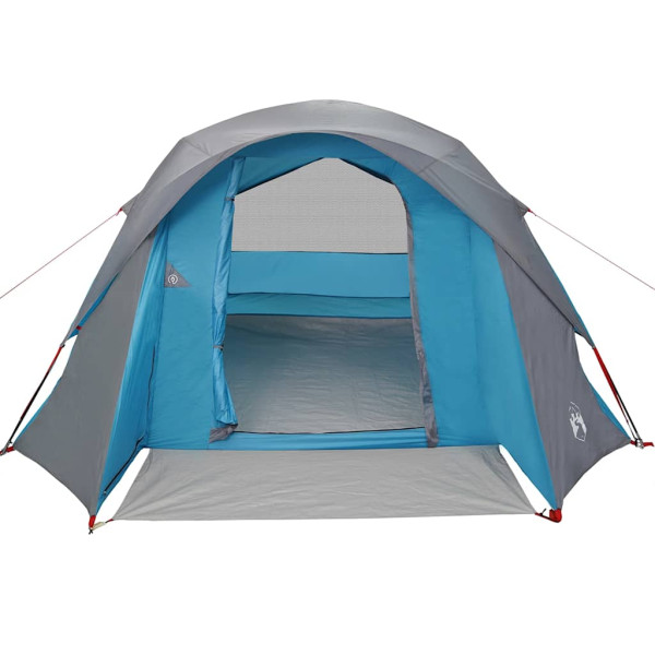 Tenda de campismo cabana para 4 pessoas impermeável azul M 5