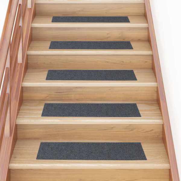 Alfombrillas escaleras autoadhesivas 30uds gris claro 76x20 cm D