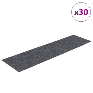 Tapetes de escada autoadesivos 30 peças 76x20 cm cinza claro retangulares H
