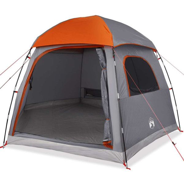 Tienda familiar Igloo para 6 personas impermeable gris naranja M 2