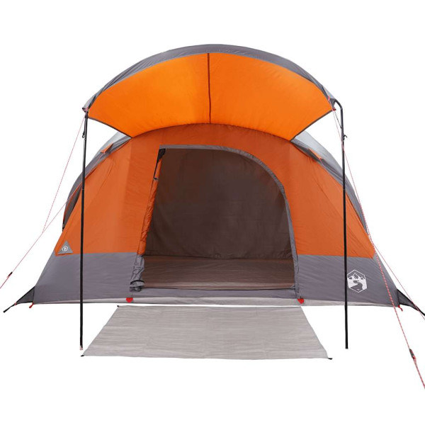 Tenda familiar túnel p/ 8 pessoas impermeável cinza/laranja M 5