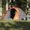 Tenda familiar estilo cabana 6 pessoas imperm. cinza/laranja 4