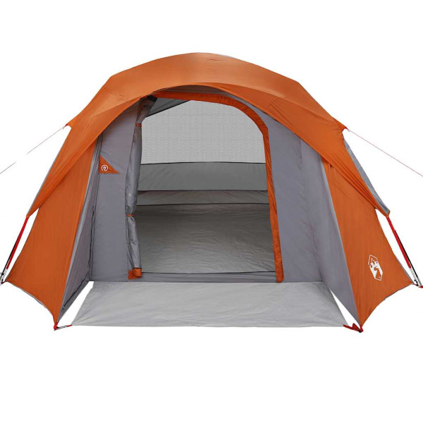 Tienda de campaña familiar 6 personas impermeable gris naranja M 5