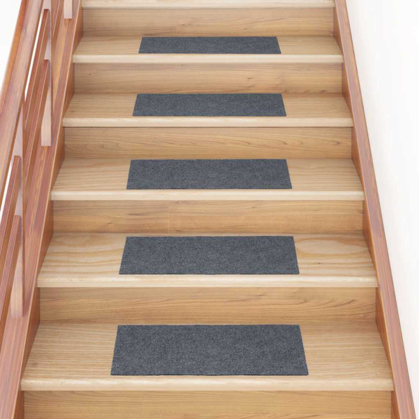 Alfombrillas escaleras autoadhesivas 30uds gris claro 60x25 cm D