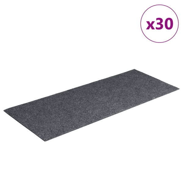 Tapetes de escada autoadesivos 30 peças 60x25 cm cinza claro retangulares M 2