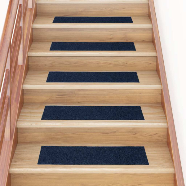 Alfombrillas escaleras autoadhesivas 30uds azul 76x20 cm D