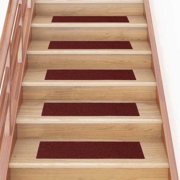 Alfombrillas escaleras autoadhesivas 30uds rojas 76x20 cm D