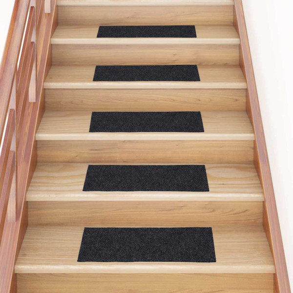 Alfombrillas escaleras autoadhesivas 30uds gris 60x25 cm D