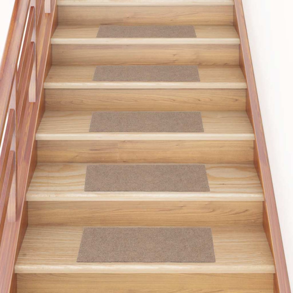 Alfombrillas escaleras autoadhesivas 30uds marrón claro 60x25cm D