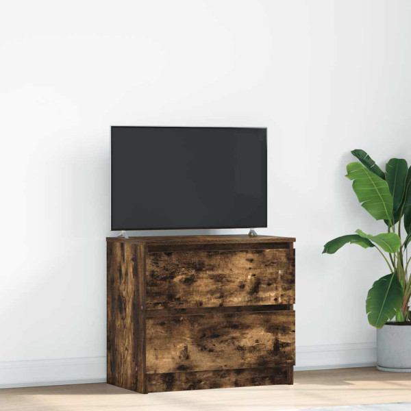 Mueble de TV madera de ingeniería roble ahumado 60x35x54 cm D