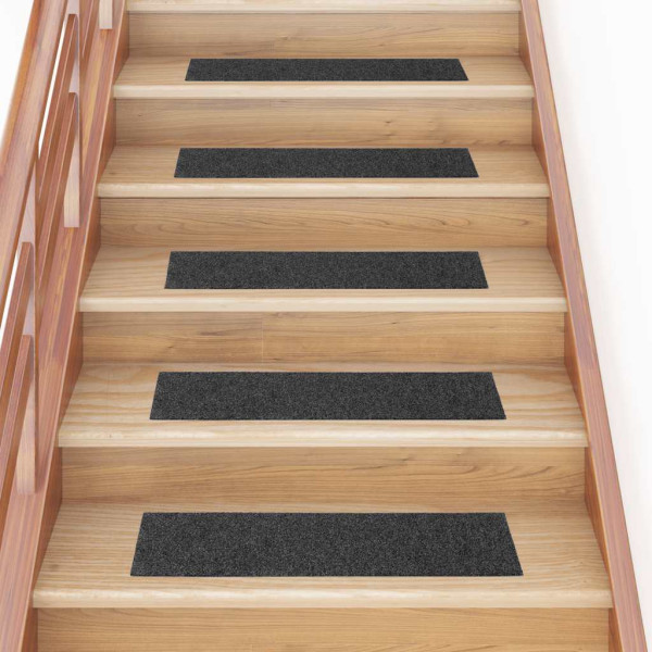 Alfombrillas escaleras autoadhesivas 30uds antracita 76x20 cm D