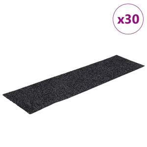 Tapetes de escada autoadesivos 30 peças 76x20 cm cinza retangulares H