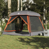 Tenda familiar estilo cabana 6 pessoas imperm. cinza/laranja 4