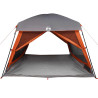 Tenda familiar estilo cabana 6 pessoas imperm. cinza/laranja 5
