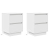 Mesas cabeceira c/ luzes LED 2 pcs 38x34x50 cm branco 3