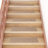 Tapetes de escada autoadesivos 30 peças 76x20 cm marrom claro retangular 1