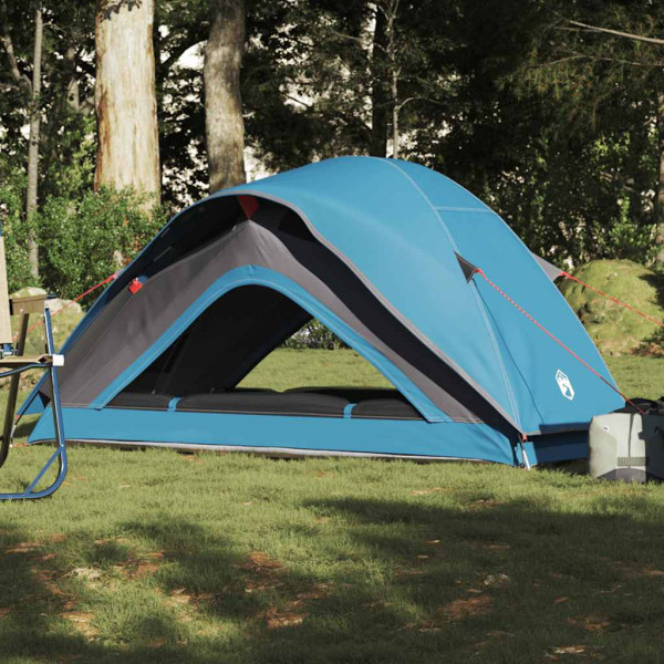 Tenda de campismo para 1 pessoa tecido impermeável azul M 4