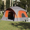 Tenda familiar estilo cabana 6 pessoas imperm. cinza/laranja 4