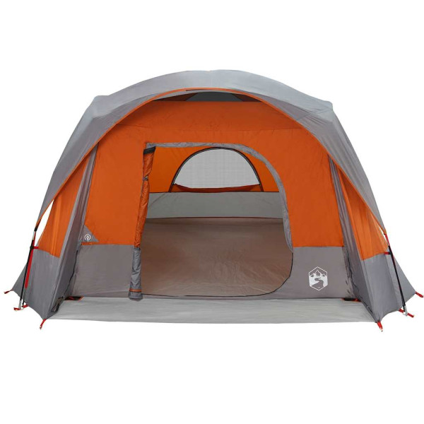 Tienda de campaña familiar 6 personas impermeable gris naranja M 5