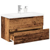 Mueble con lavabo integrado madera envejecida 81x39.5x49 cm 1
